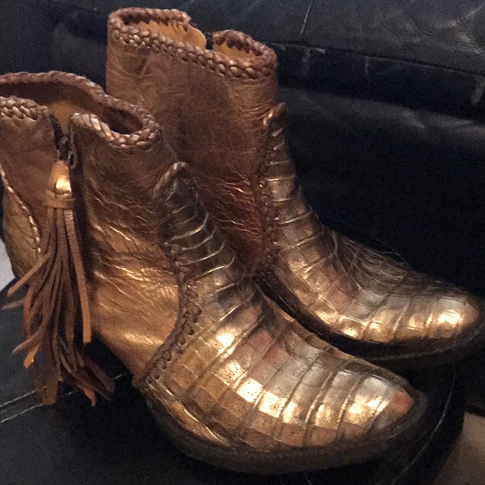 Gold boots